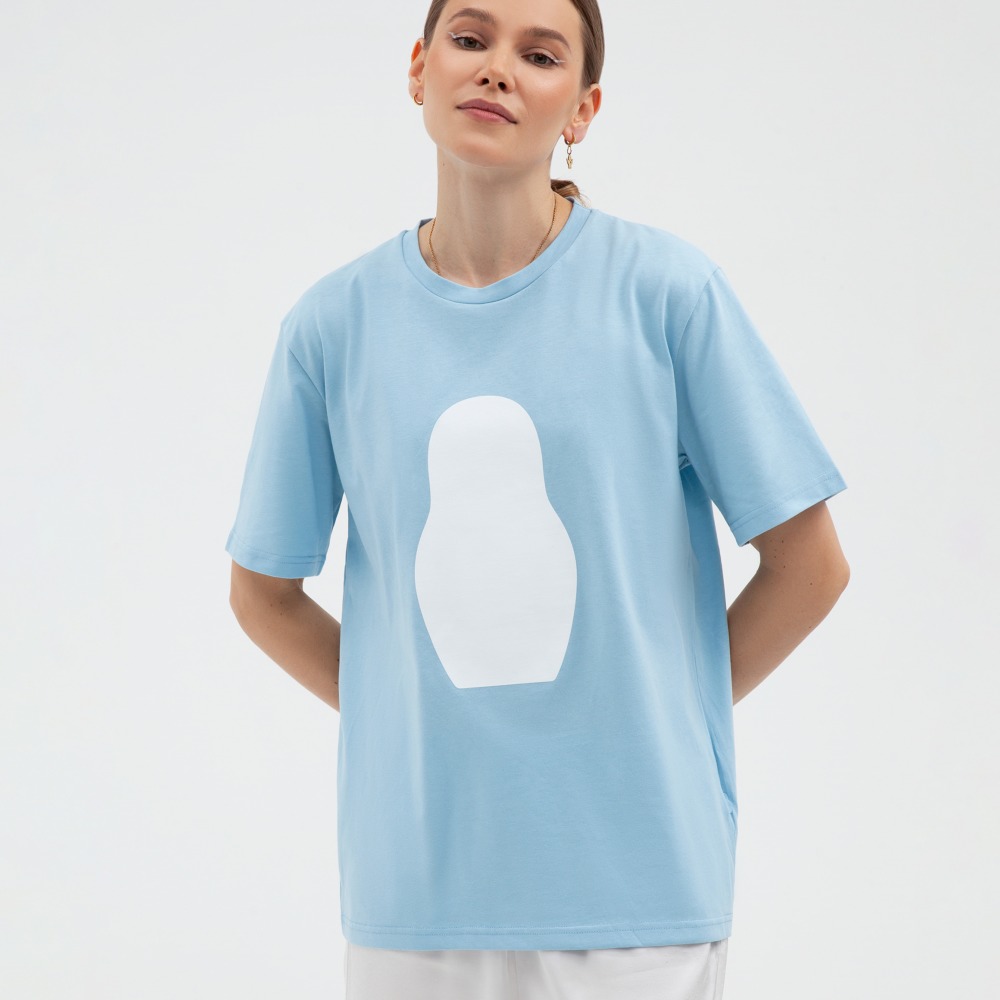 ФУТБОЛКА MATRYOSHKA PASTEL BLUE